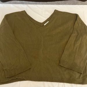 Womens Madewell v neck sweater xl green